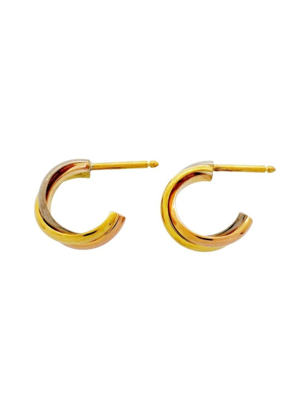 Cartier Earrings Trinity 18k Yellow Gold 18k White Pink